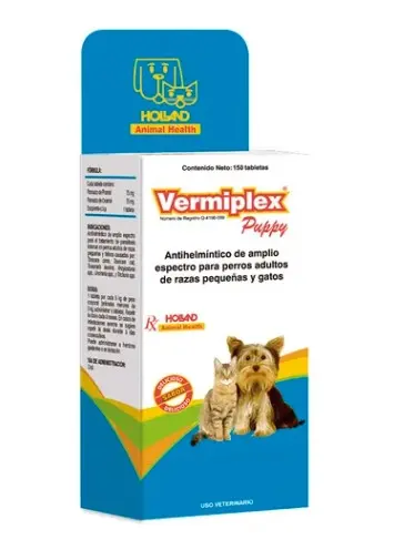 Vermiplex Puppy Exhibidor, 25 blísters x 6 tabletas