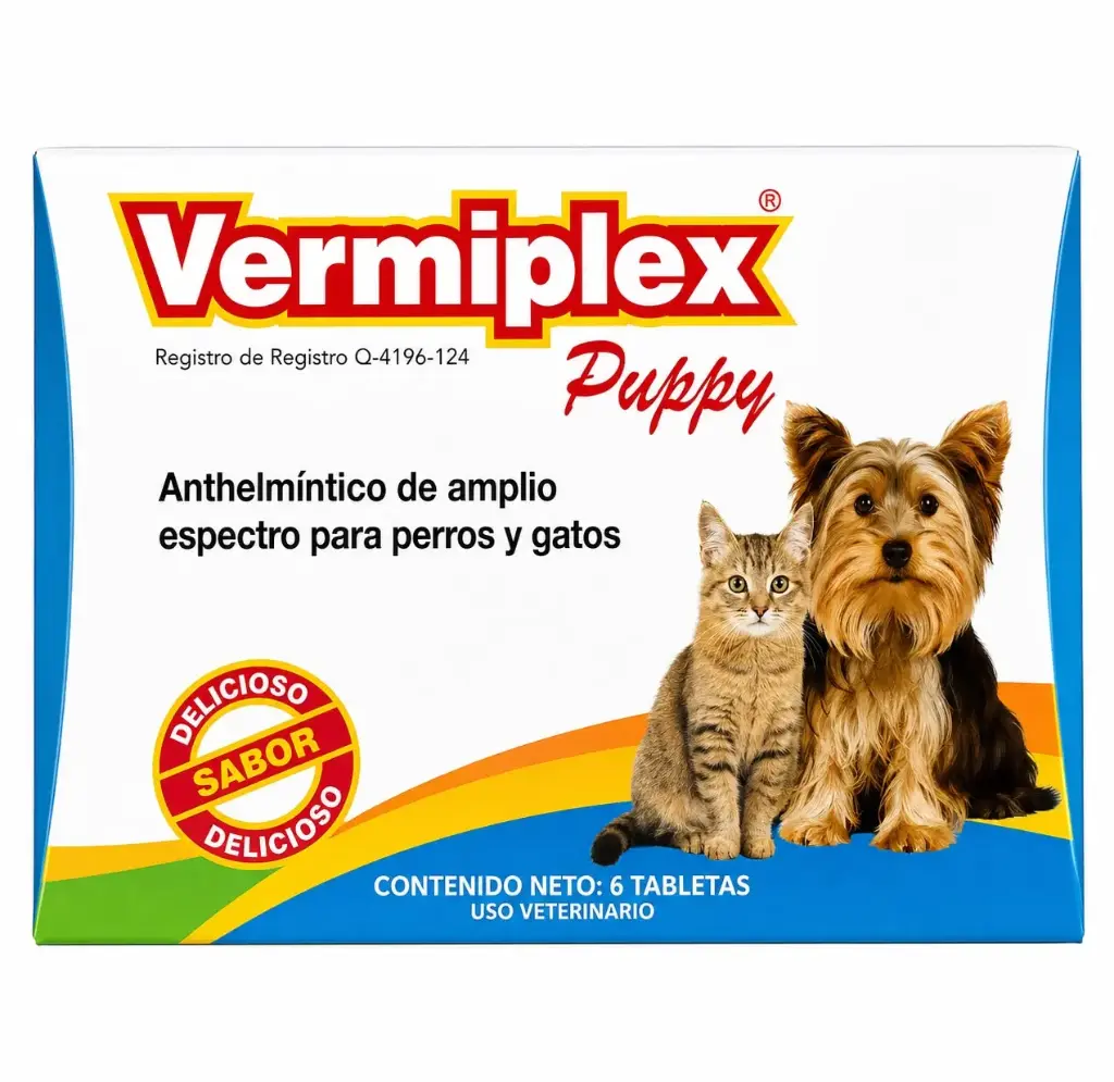 Vermiplex Puppy, (1 blíster x 6 tabletas)